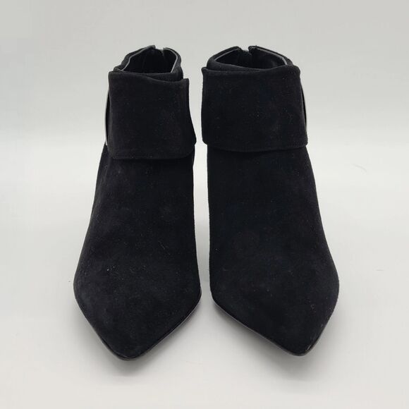 Claudia Ciuti NEW $495 Samoa Black Suede & Silver Stiletto Ankle Boots, Size 7.5 - Picture 4 of 12
